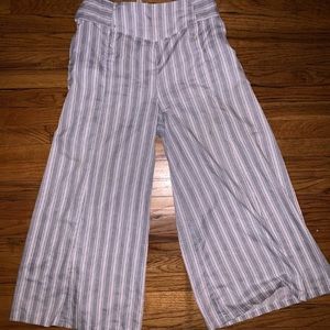 Striped high waist linen pants